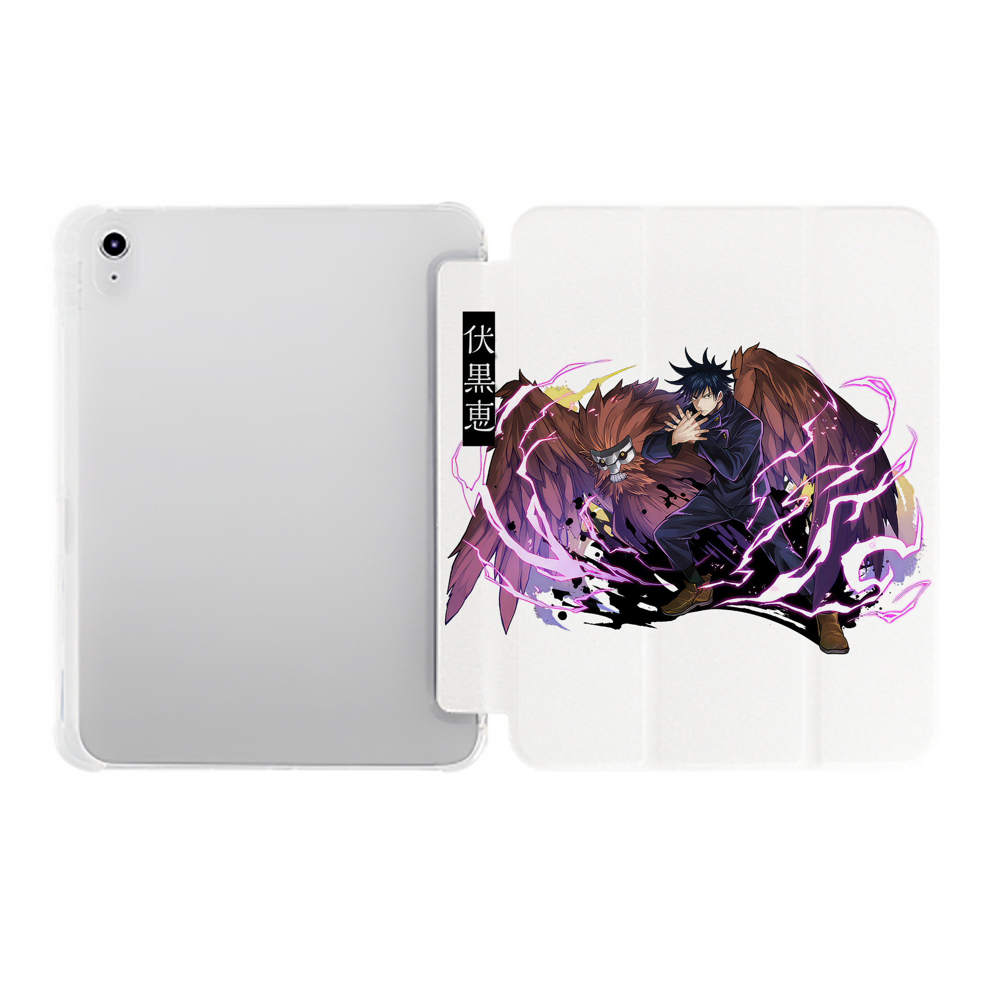 （画像用） 呪術廻戦 Jujutsu Kaisen IPad ケース ペン収納付き 三つ折りスタンド PUレザー×シリコン 対応機種9.5/10.5/10.9インチ